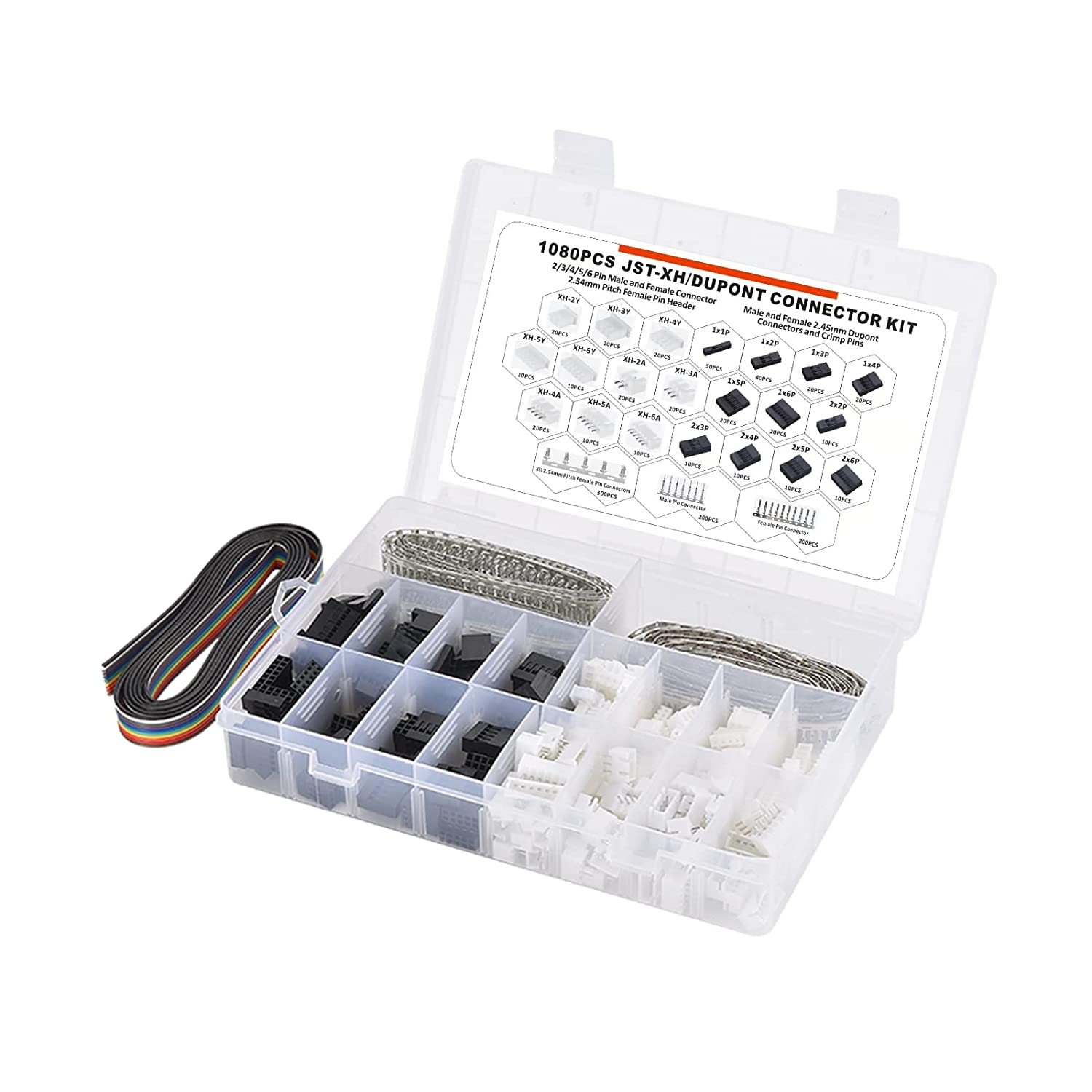 Head Pin Assorted - 1080 adet Dupont/JST-XH terminalleri kiti 2In1Terminals