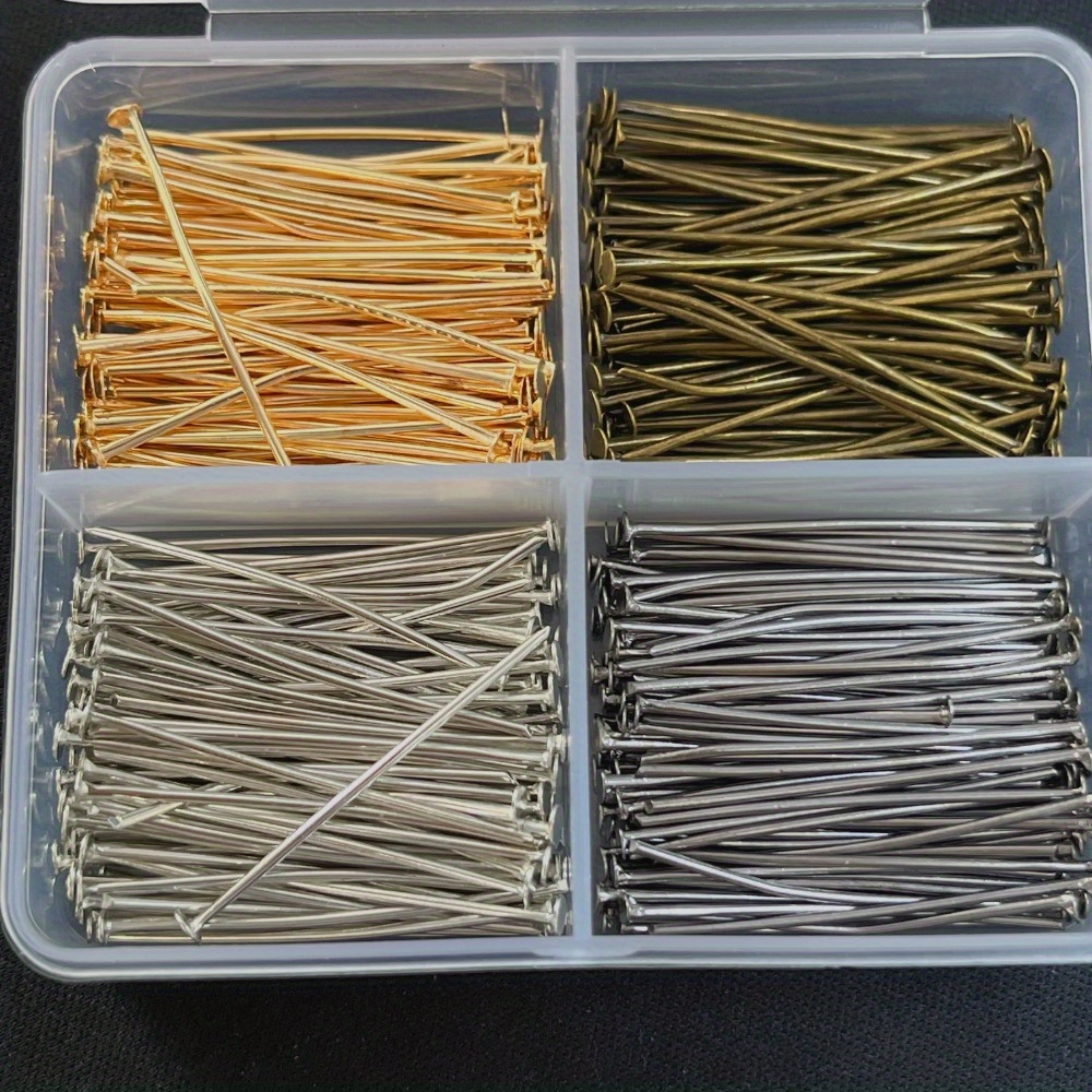 Jewelry Making Head Pins - 400 adet Karışık Demir Kafa İğneleri