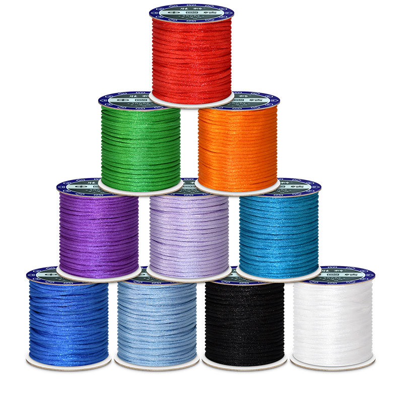 Knotting Cord Silk - 1.5mm 2mm 2.5mm Naylon Pamuk Siyah