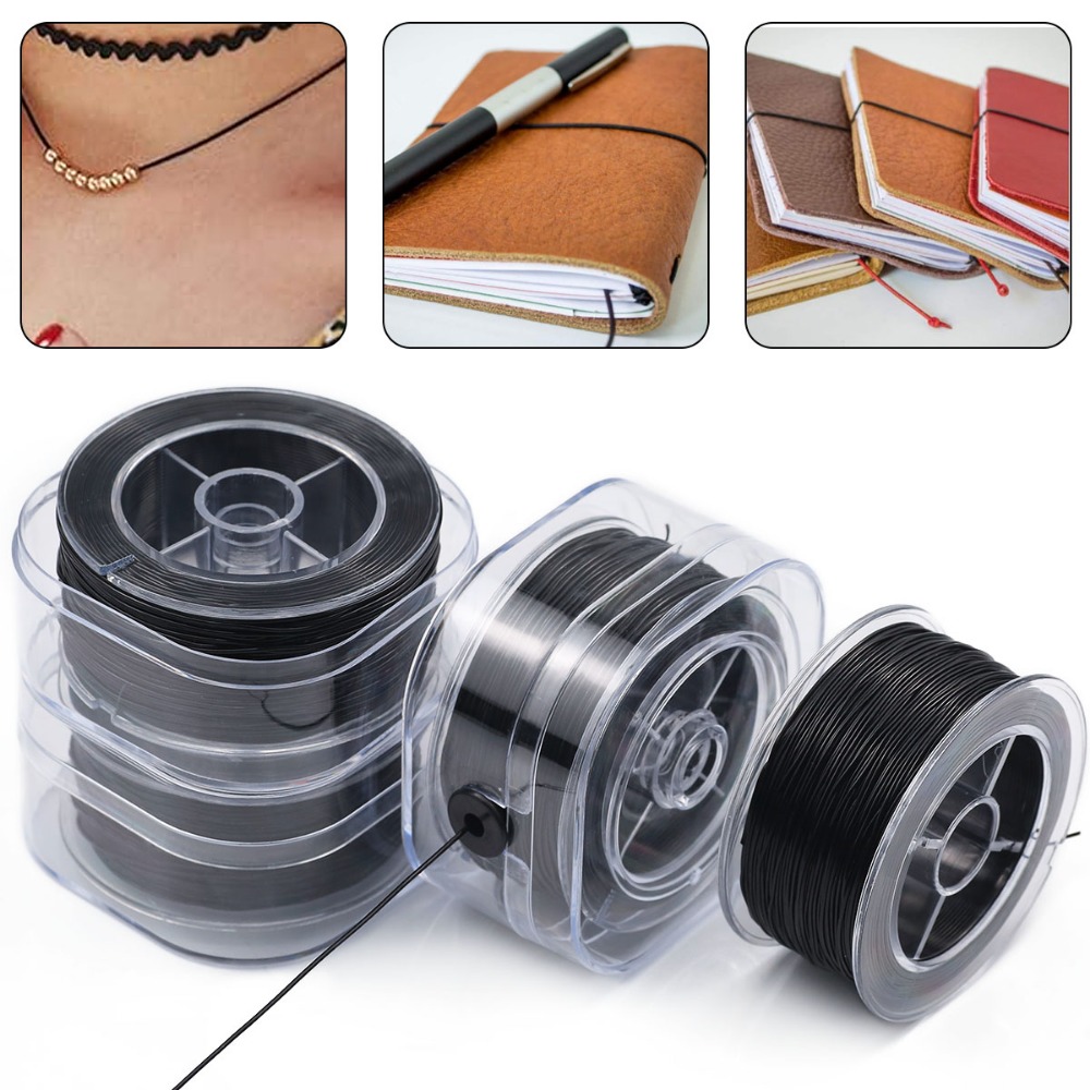 Jewelry Making Yarn - 0,5-1 mm Siyah Elastik Kristal İp