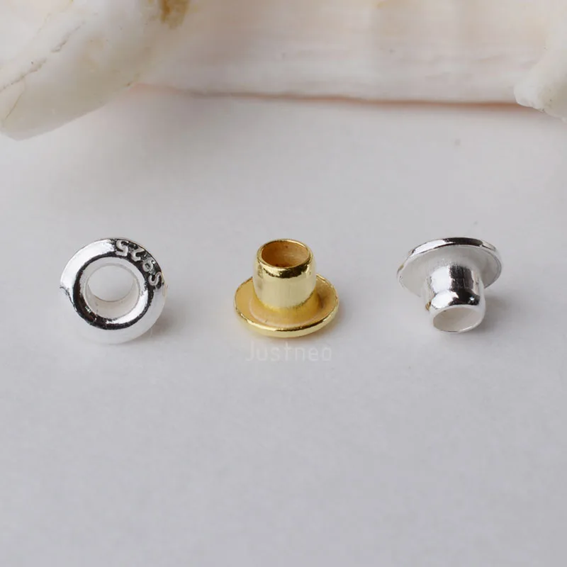 Jewelry Making Rivets - 925 Ayar Gümüş Grommet Kuşgözü Perçin