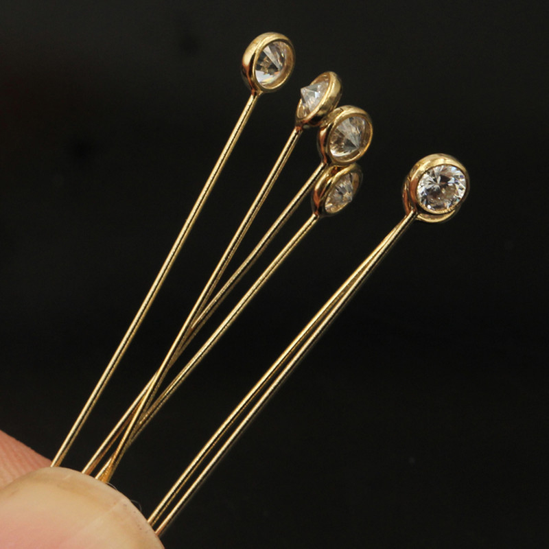 14 K Altın Dolgulu Zirkon Kafa - Jewelry Making Head Pins incelemesi ve fiyatı