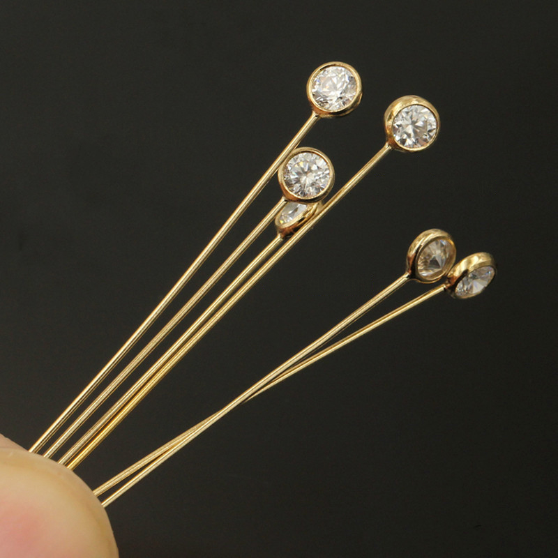14 K Altın Dolgulu Zirkon Kafa - Jewelry Making Head Pins incelemesi ve fiyatı