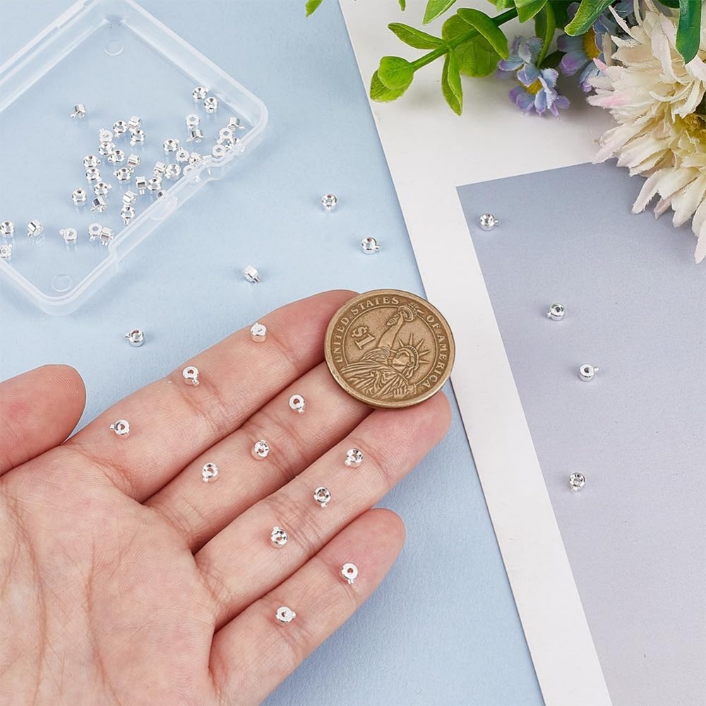 60 adet pirinç sıkma boncuk 92 - Jewelry Making Silver incelemesi ve fiyatı