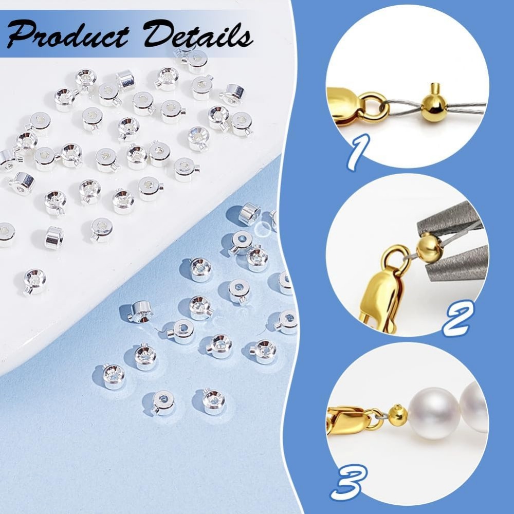 60 adet pirinç sıkma boncuk 92 - Jewelry Making Silver incelemesi ve fiyatı