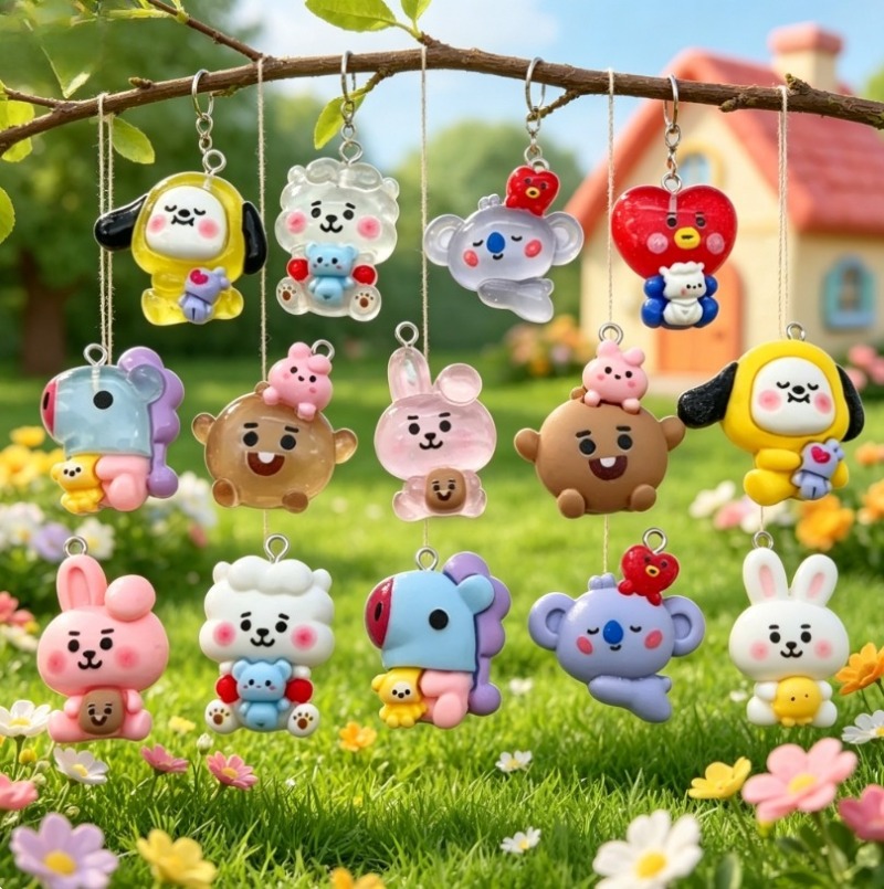7 adet BT21 Reçine Karikatür F - Jewelry Making Factory incelemesi ve fiyatı
