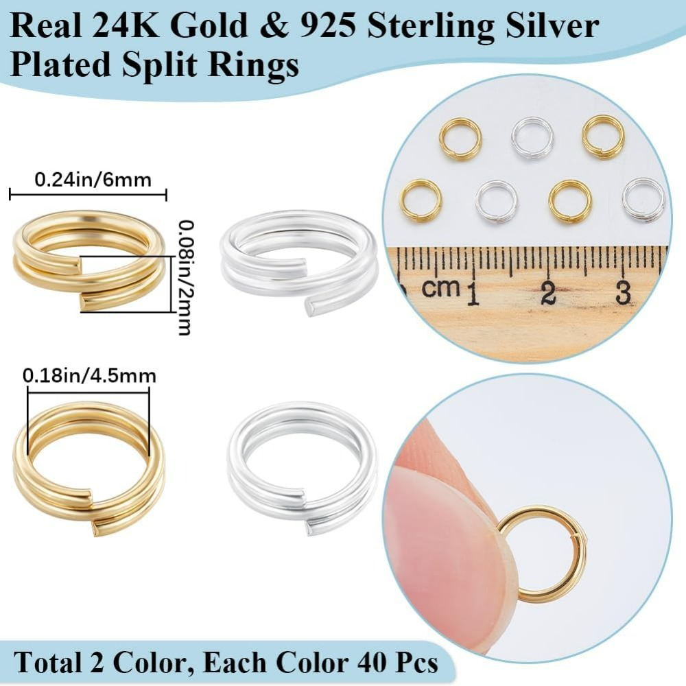 1 kutu 80 adet bölünmüş atlama - Jewelry Making Silver incelemesi ve fiyatı