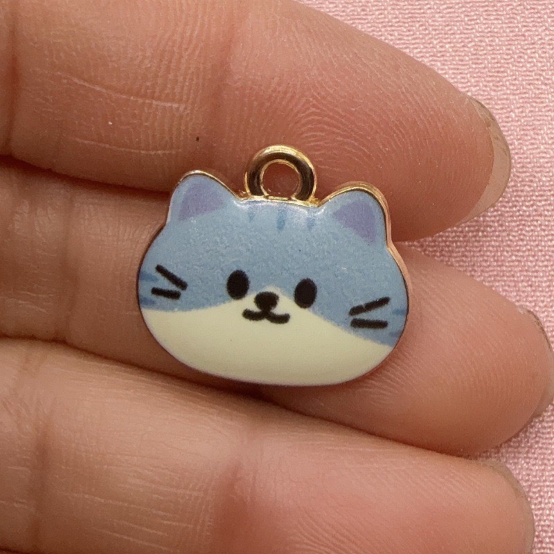 12 adet Baskılı Kedi Kafası Al - Jewelry Making Factory incelemesi ve fiyatı
