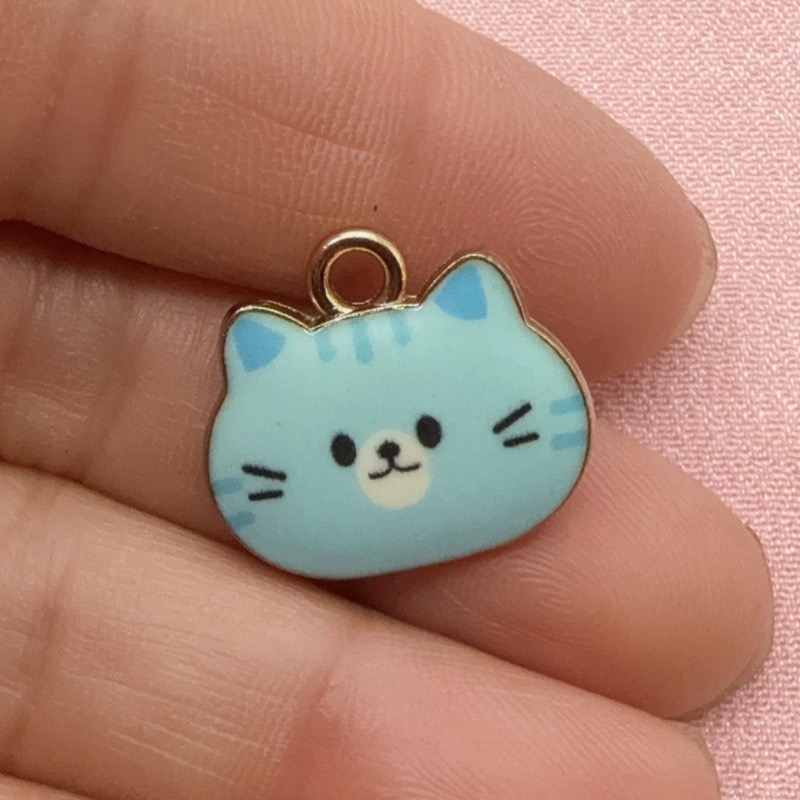 12 adet Baskılı Kedi Kafası Al - Jewelry Making Factory incelemesi ve fiyatı