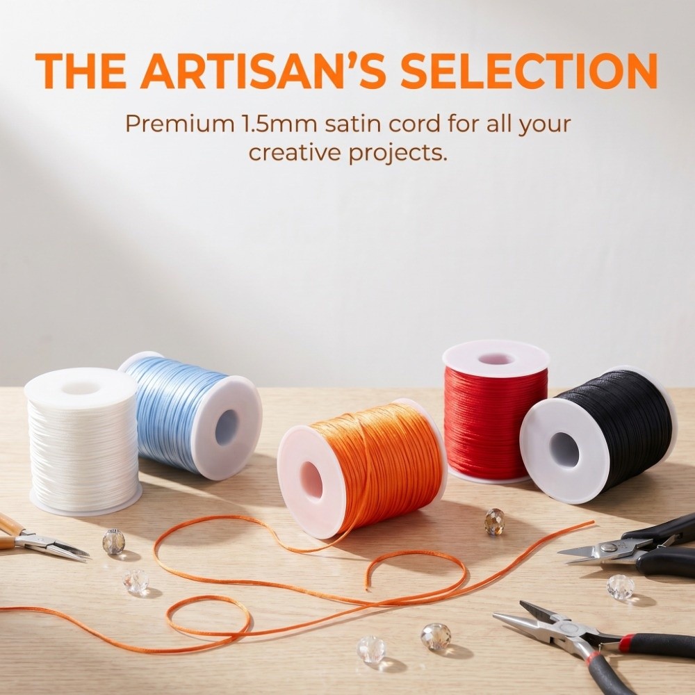 100m Craft İpi 1.5mm Saten Rat - Knotting Cord Silk incelemesi ve fiyatı